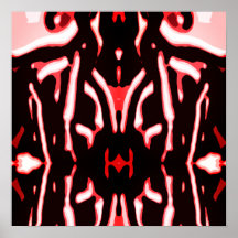 Red Shades Black White Abstracte Modern Art Motif