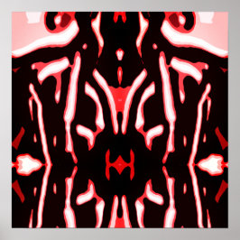 Red Shades Black White Abstracte Modern Art Motif Poster