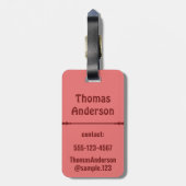 Red Shades Color Blocks Bagagelabel (Achterkant verticaal)