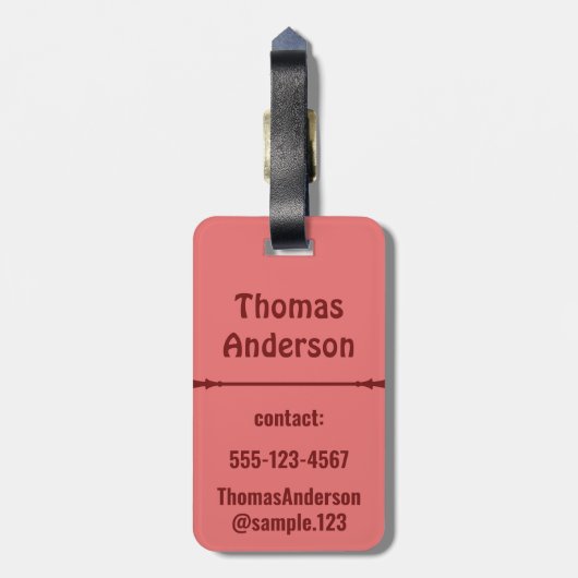 Red Shades Color Blocks Bagagelabel (Achterkant verticaal)