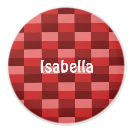 Red Shades Color Blocks Keramische Knop (Voorkant)