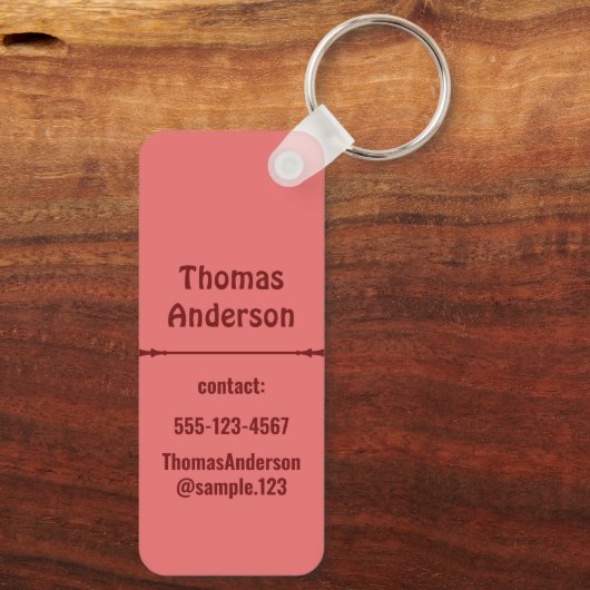 Red Shades Color Blocks Sleutelhanger (Achterkant)