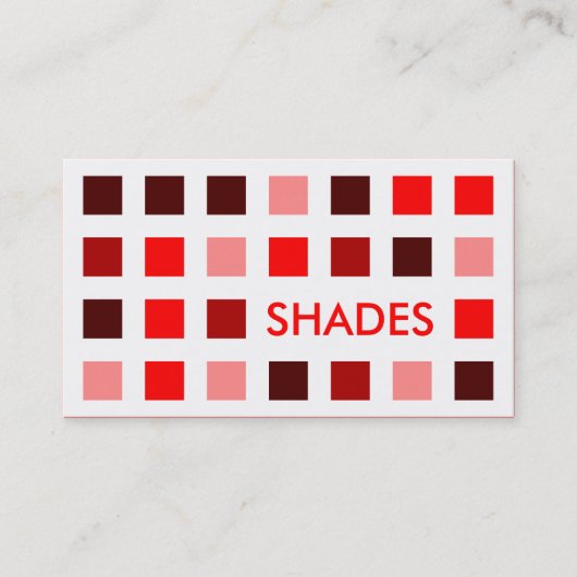 RED SHADES (moskeesvierkantjes) Visitekaartje (Voorkant)