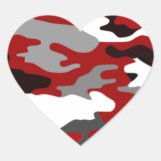 Red Shadows Camo Hart Sticker
