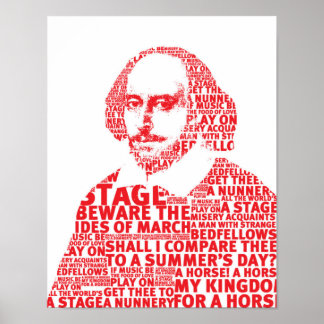 Red Shakespeare tekstontwerp Poster