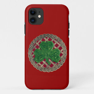 Red Shamrock and Celtic Knots iPhone 5 Hoesje