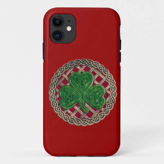 Red Shamrock and Celtic Knots iPhone 5 Hoesje (Achterkant)