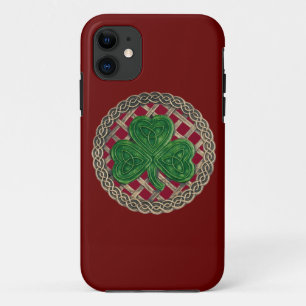Red Shamrock and Celtic Knots iPhone 5G Hoesje