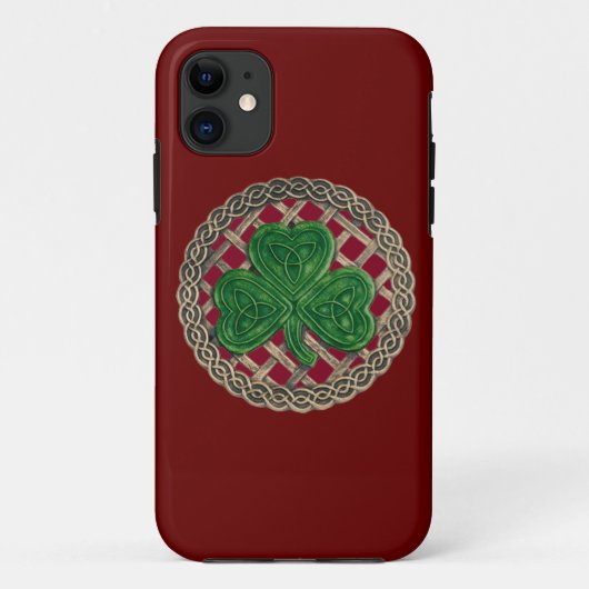 Red Shamrock and Celtic Knots iPhone 5G Hoesje (Achterkant)