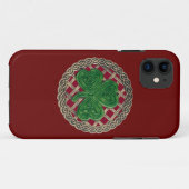 Red Shamrock and Celtic Knots iPhone 5G Hoesje (Achterkant (horizontaal))