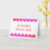 Red Shamrock Irish Birthday Kaart (Gele Bloem)