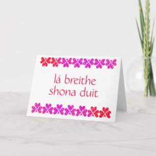 Red Shamrock Irish Birthday Kaart