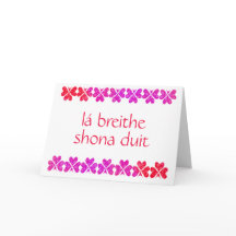 Red Shamrock Irish Birthday Kaart