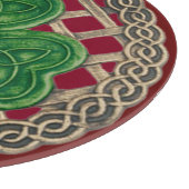 Red Shamrock on Celtic Knoins Cutting Board Snijplank (Hoek)