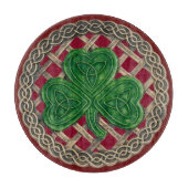 Red Shamrock on Celtic Knoins Cutting Board Snijplank (Voorkant)