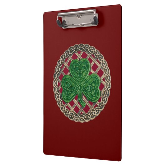 Red Shamrock on Celtic Knots klembord (Links)
