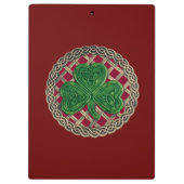 Red Shamrock on Celtic Knots klembord (Achterkant)