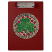 Red Shamrock on Celtic Knots klembord (Voorkant)