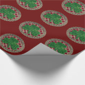Red Shamrock on Celtic Knots Wrapping Paper Cadeaupapier (Hoek)