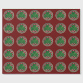 Red Shamrock on Celtic Knots Wrapping Paper Cadeaupapier (Vlak)