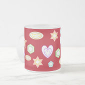 Red shapes mug matglas koffiemok (Voorkant links)