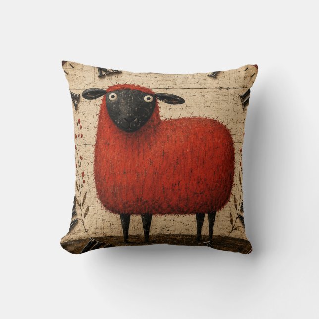 Red Sheep Kussen (Voorkant)