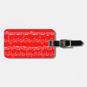 Red Sheet Music Bagagelabel