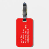 Red Sheet Music Bagagelabel (Achterkant verticaal)