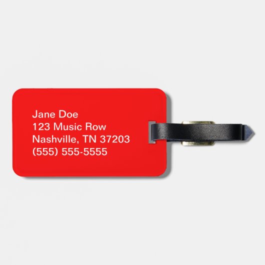 Red Sheet Music Bagagelabel (Achterkant horizontaal)