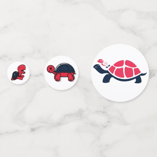 Red Shell Turtle Table Confetti (Voorkanten)