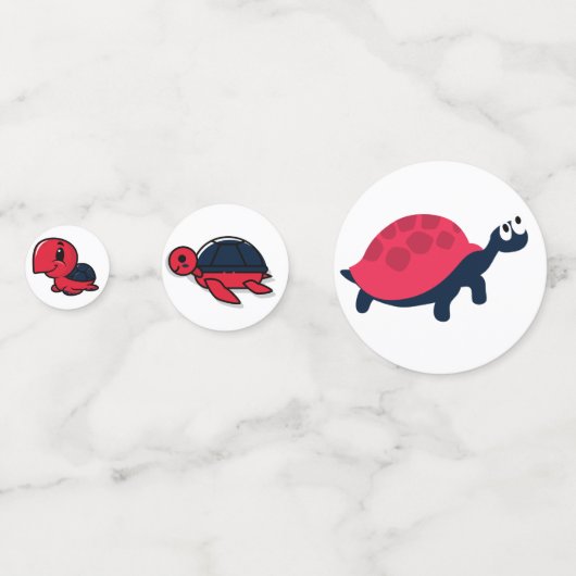 Red Shell Turtle Table Confetti (Achterkanten)