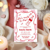 Red She's Ready to Pop cola Soda Baby shower  Kaart