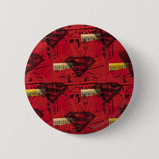 Red Shield Pattern Ronde Button 5,7 Cm (Voorkant)