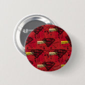 Red Shield Pattern Ronde Button 5,7 Cm (Voorkant /achterkant)