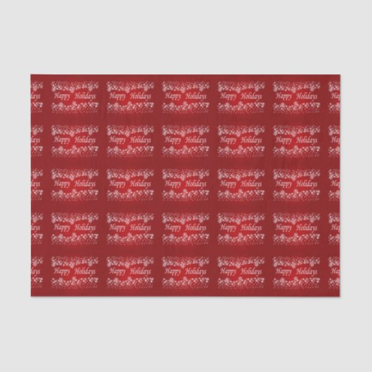Red Shining Stars Happy Holiday Tissue Paper Tissuepapier (Voorkant)