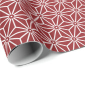  Red Shinshu Asanoha Japan Patroon Cadeaupapier (Rol Hoek)