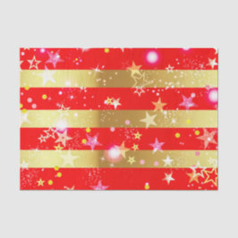 Red Shiny Gold Stripes Confetti en Sparkles Tissuepapier