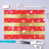 Red Shiny Gold Stripes Confetti en Sparkles Tissuepapier (Craft)