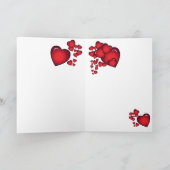 Red Shiny Hearts Valentijn Kaart (Binnen)