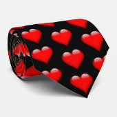 Red Shiny Hearts Valentijn Necktie Stropdas (Opgerold)