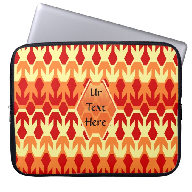 Red Ship and Yellow Arrow Monogram Laptop Sleeve (Voorkant)