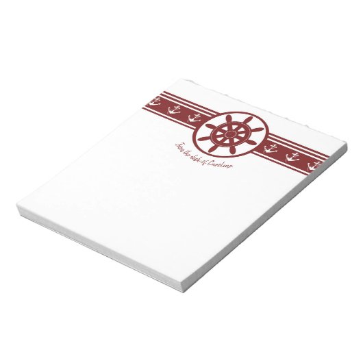 Red Ships Wheel Persoonlijke laptop Notitieblok (Linkerzijde)