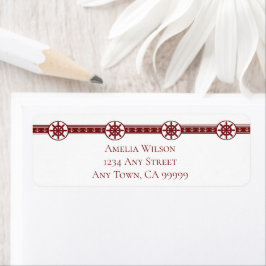 Red Ships Wheel Return Address Label