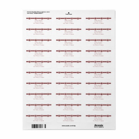 Red Ships Wheel Return Address Label (Full Sheet)