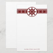 Red Ships Wiel Personalized Stationery Briefpapier (Voorkant / Achterkant)