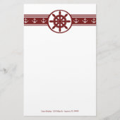 Red Ships Wiel Personalized Stationery Briefpapier (Voorkant)