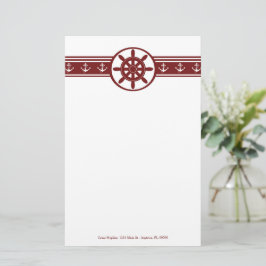 Red Ships Wiel Personalized Stationery Briefpapier
