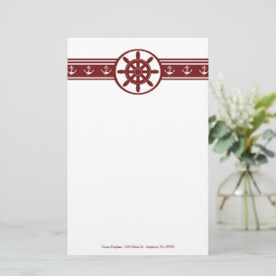 Red Ships Wiel Personalized Stationery Briefpapier