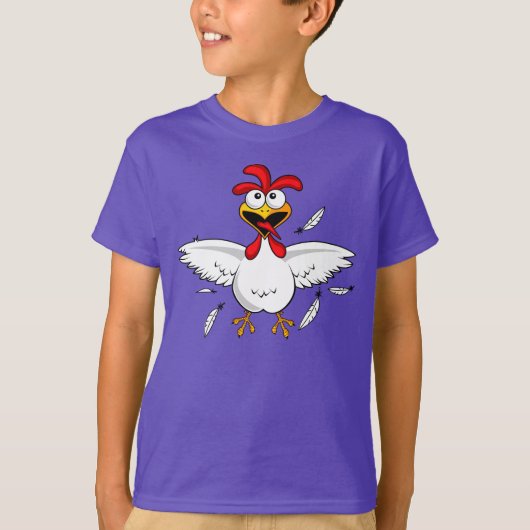Red Shirt Funny Crazy Cartoon Chicken (Voorkant)