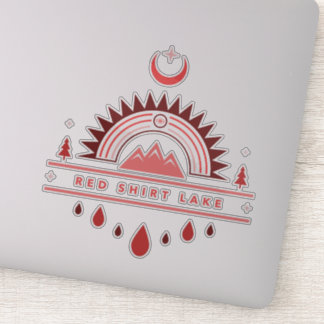 Red shirt Lake Alaska regenboogmaan sticker